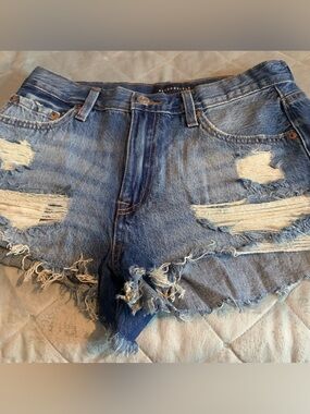 Aeropostale Distressed Denim Cutoff Shorts - Blue
